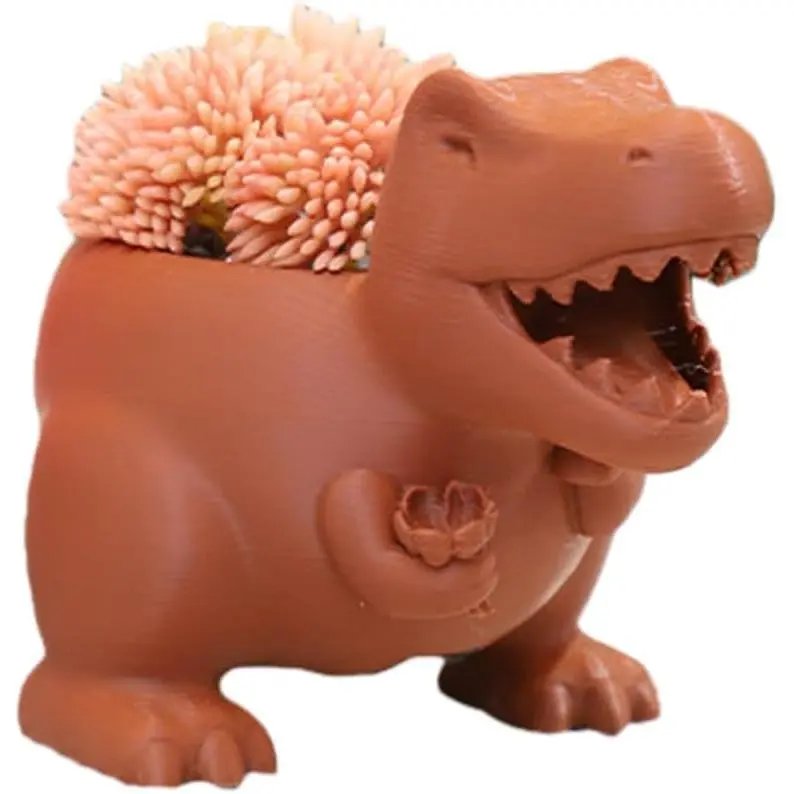 Cute Dinosaur Planter  Printed Dinosaur Succulent Pots with Drainage Hole,   Pot, Cactus Succulent Planters,  Planters for Indoor , Indoor  Office (Tyrannosaurus rex)