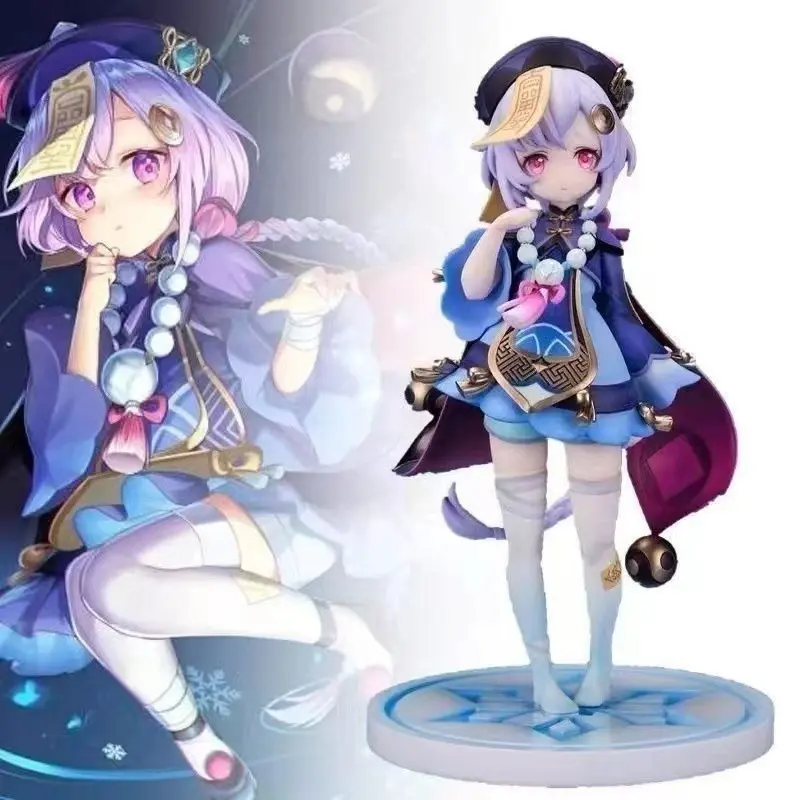 Genshin Impact Qiqi Zombie Standing Figure 16cm, Anime PC Case Desktop Decor, Gift for Fans, Collectible Model Toy