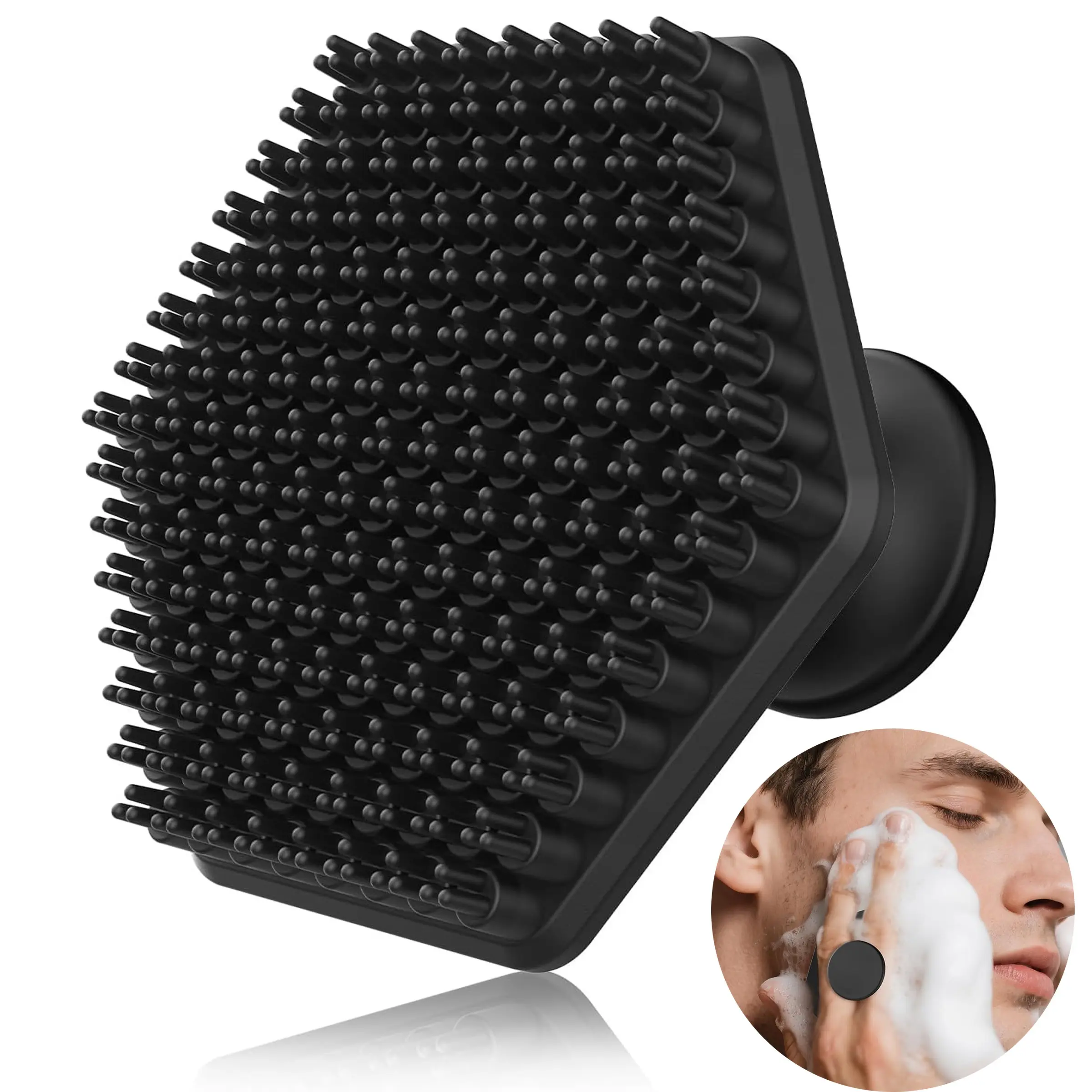 1pc Silicone Face Scrubber Brush for Men and Women, Gentle Exfoliating Pad and Massager, Face Exfoliator Brush, Facial Cleansing Brush Silicone Face Wash Brush for Beard, Face, Body, Bath, Shower, Facial Cleaning Tool