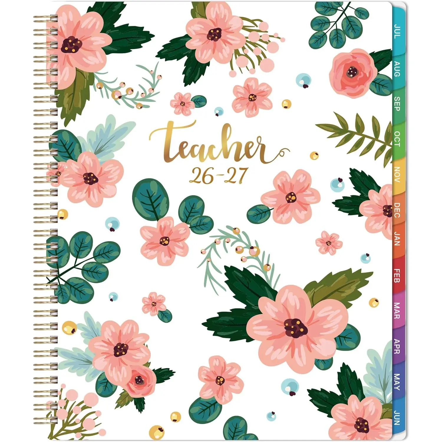 Teacher Planner 2026-2027 - Teacher Lesson Planner 2026-2027 | Weekly & Monthly Lesson Planner, July 2026 - June 2027, 11"x 8.5", Colorful Monthly Tabs, -Wire Binding, Holidays, Pocket