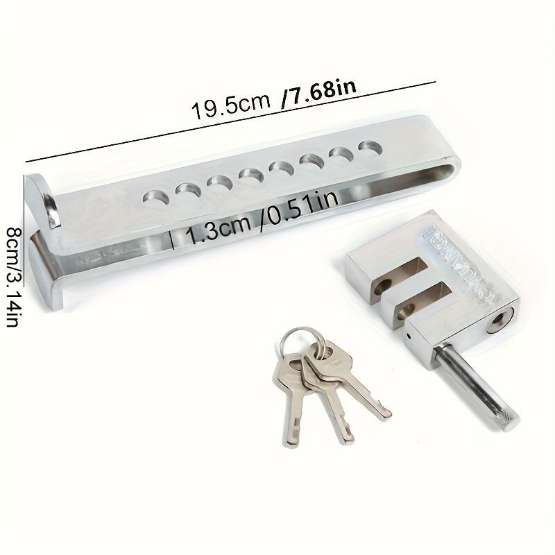 Anti-Theft Car Stainless Steel Brake Clutch Foot Pedal Lock, Fits Pedals Up to 1.5 cm, Fully Assembled Safety Lock