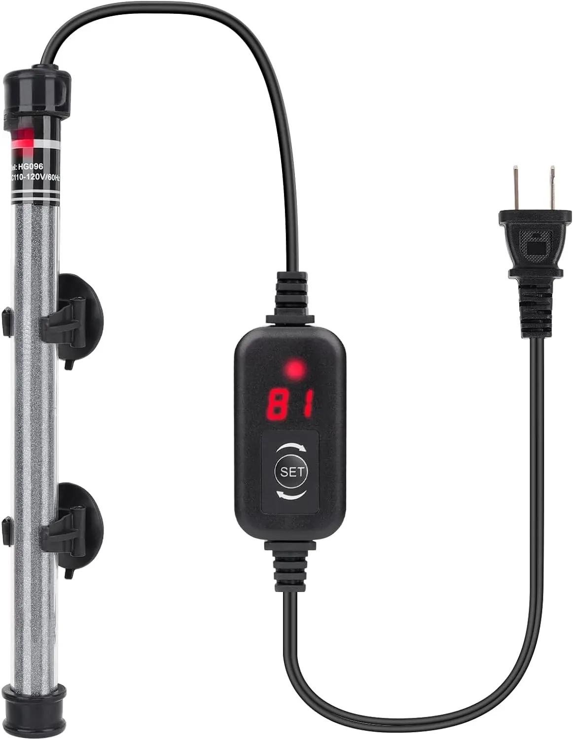 Submersible fishtank heater 100W 150W 200W 300W Adjustable Fish Tahk Heater with Temperature Controller, LED Display, Small Aquarium Betta Heater for up to 20/26/40/48 Gallons
