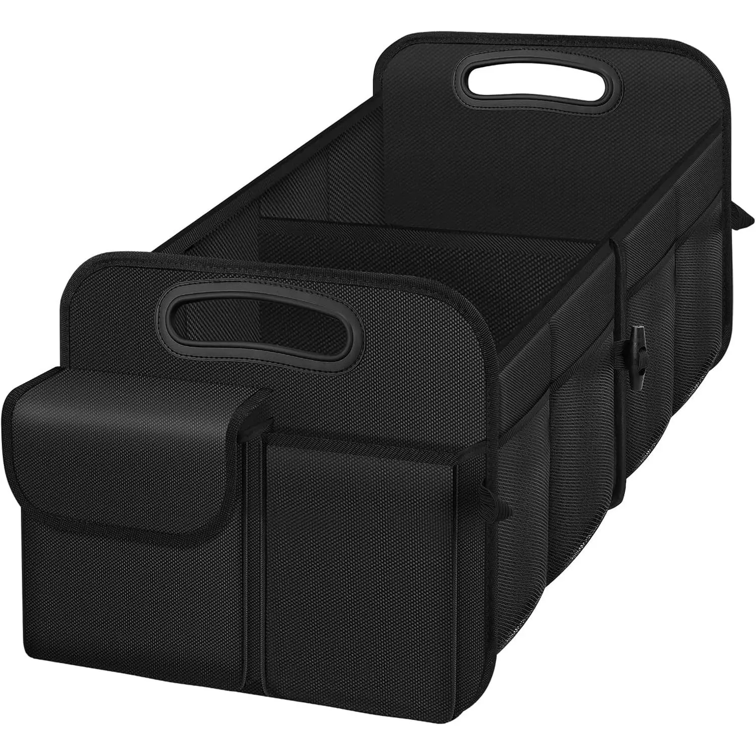 Trunk Organizer, Collapsible   Trunk Organizer for SUVs & Sedans,  Storage Organizers with Reinforced Handles,  Accessories for Women and Men, 2 Compartments, 52L, Black