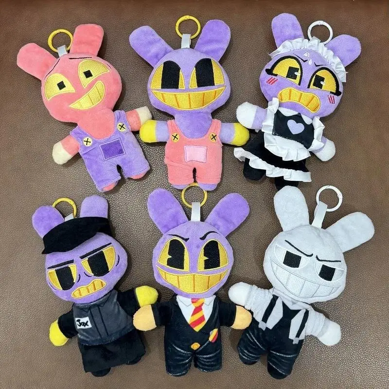 20cm Plush Pendant The Amazing Digital Circus Caine Plush Toys Jax Rabbit Anime Peripherals Plush Keychain Decor Ornaments Gift