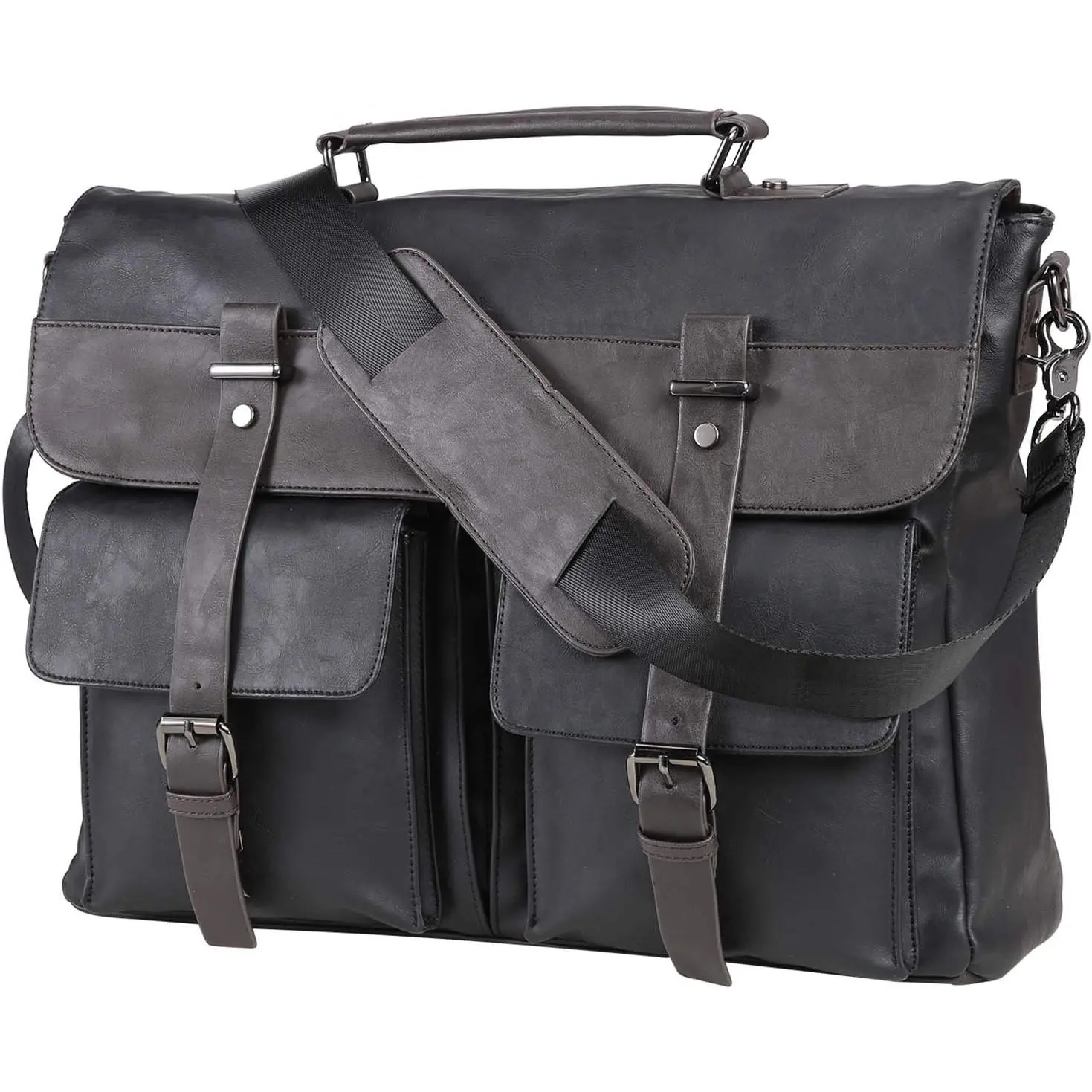 Crossbody bag, 15.6inch vintage laptop bag briefcase handbag