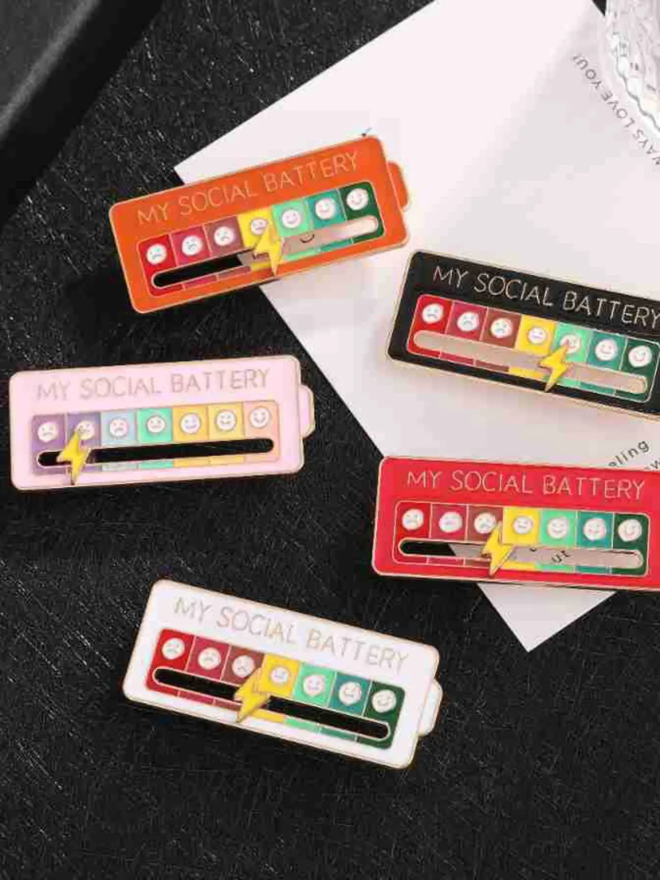 10-Pack Emotion Converter Energy Brooches, Lapel Pin, Alloy Brooch Pin, Perfect for Social Events, Slide Display Social Battery Badge, Ideal for Daily Wear