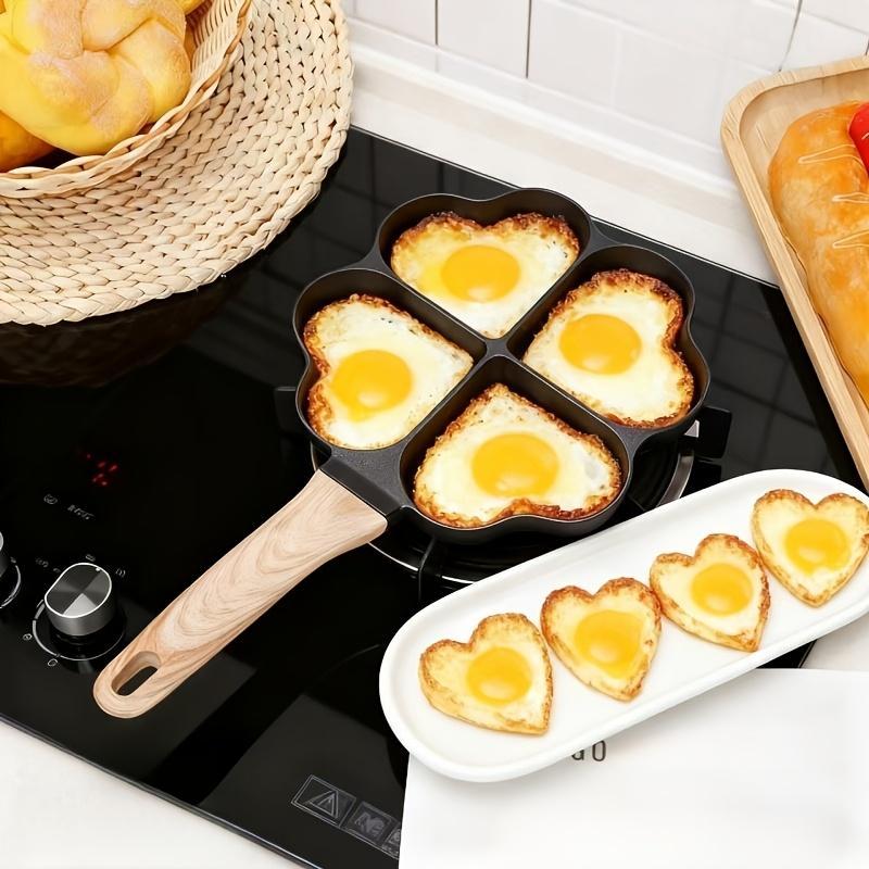 Household Maifanshi Breakfast Pot,  Fried Egg Pan, Non-stick Egg Dumpling Pan, Burger Fried Egg Pan, Love Four-hole Baking Pan.