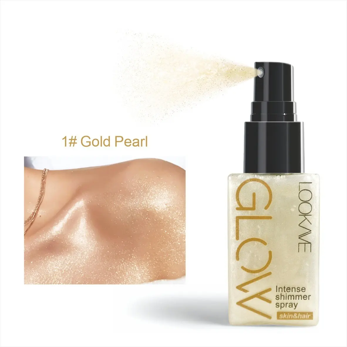 Pearlescent Glitter Spray Highlighter Powder, Liquid Highlighter, Suitable for Face, Body, Neck, Makeup Enhancer, Shimmering Cosmetics, Radiant Shimmer, Long-Lasting Glow, Glow Seeker Highlighter, Beauty Highlighters