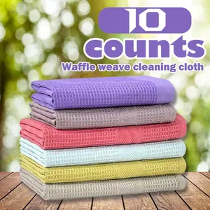 10 Counts Cleaning Rag with Soft Lint.Rapidly Dry Cleaning Cloth Super Absorbant Cleaning Rags for House, Convenience, Auto Care,Kitchen,  Random Color