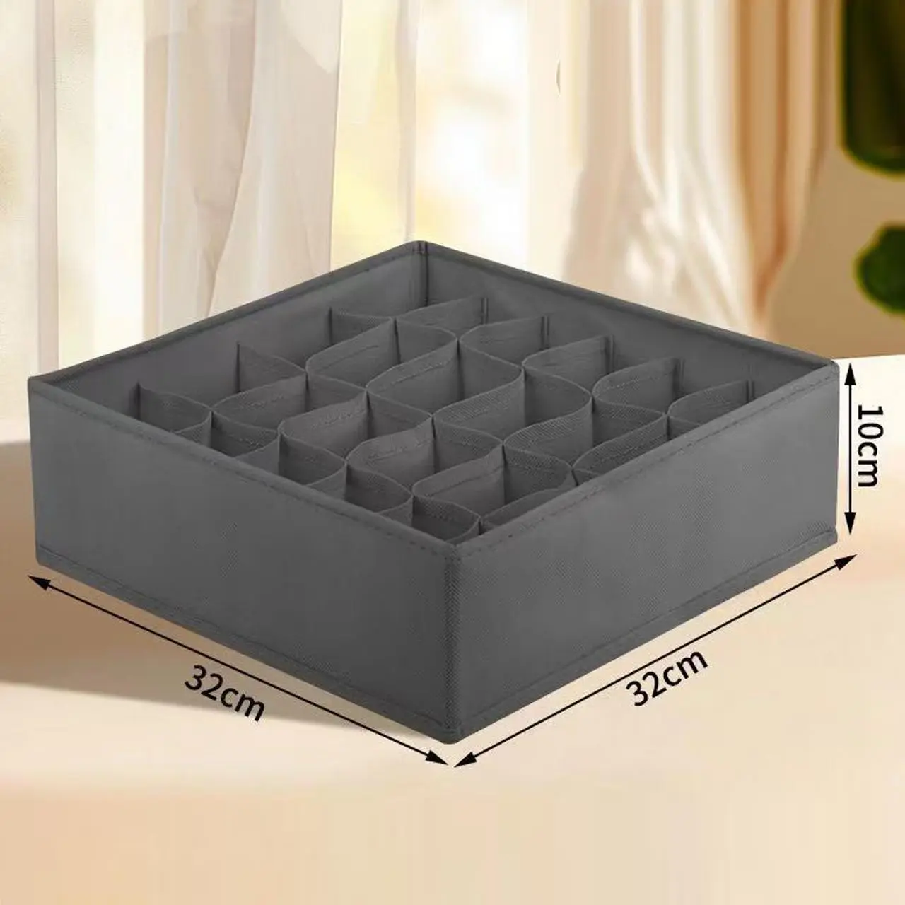 4Pcs/1set Underwear Storage Box Foldable Non-woven Storage Box Six-piece Set Underwear Bra Socks Drawer Storage Finishing Box