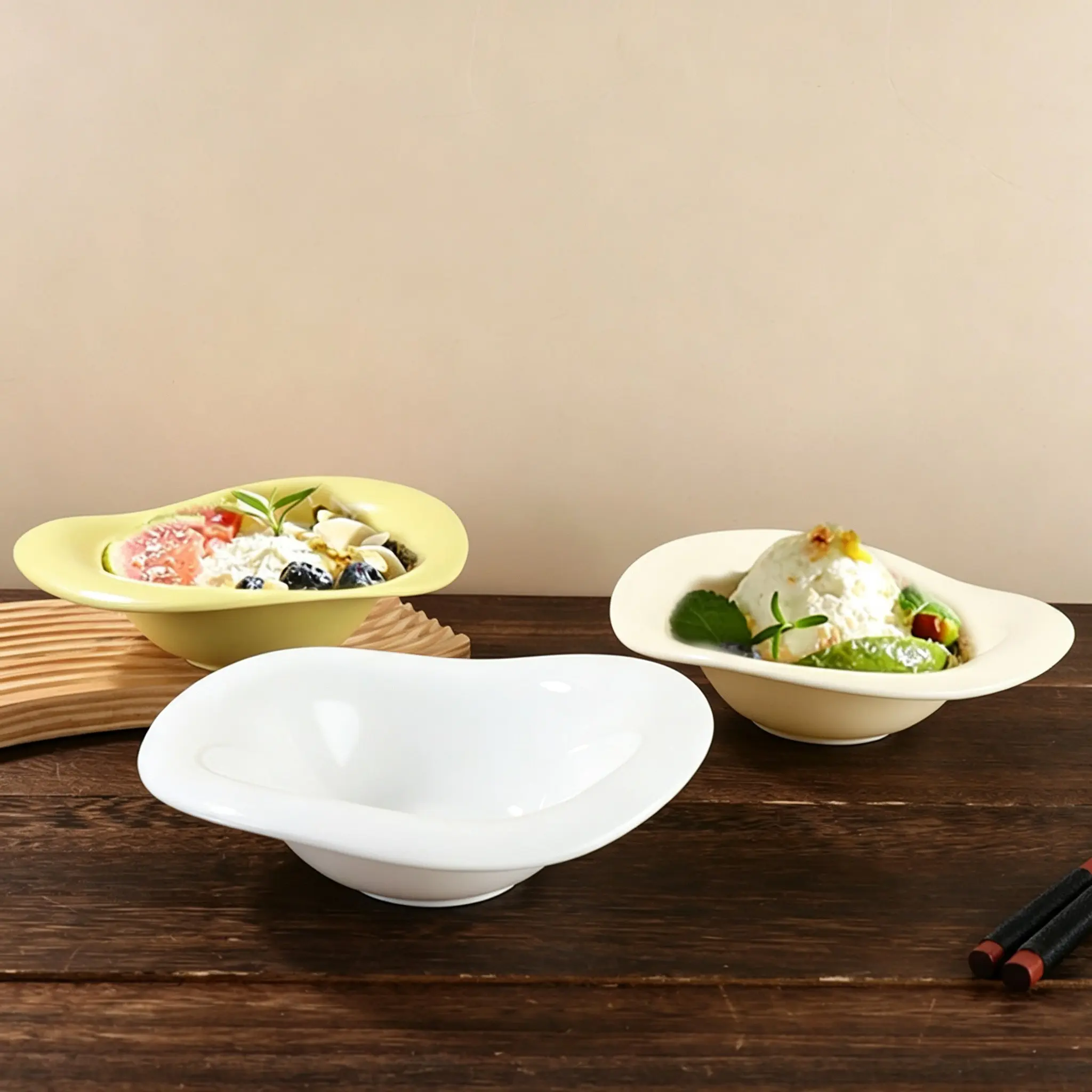 Creative High-Value Plastic Yogurt Bowl, Salad Bowl, Oatmeal Breakfast Bowl, Ice Cream Dessert Bowl, Stylish and Functional Kitchenware, Cereal Bowls