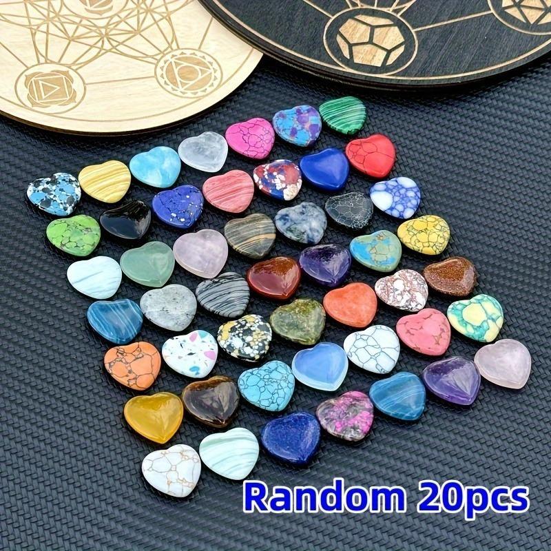 Random Color Heart Shaped Stone, 10/20pcs Natural Polished Tumbled Stones, DIY Jewelry Gift, Decorative, Suitable for Seasonal Decoration, Handcrafted, Feather-free