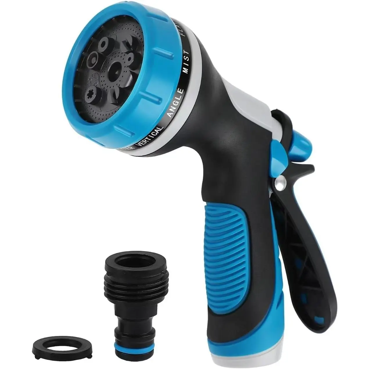 Garden Hose Nozzle with Adjustable 10 Watering Patterns, Water Hose Nozzle Sprayer with Slip Resistant,High  Garden Hose  Nozzle for  & Lawns Watering, Washing and  Showering