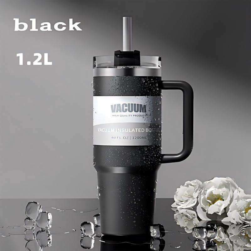 40oz Car Cup, 304 Stainless Steel Insulated Cup, Large Capacity, Portable With Handle, Ice-Resistant Cup, Essential For Outdoor, Home, And Office Use