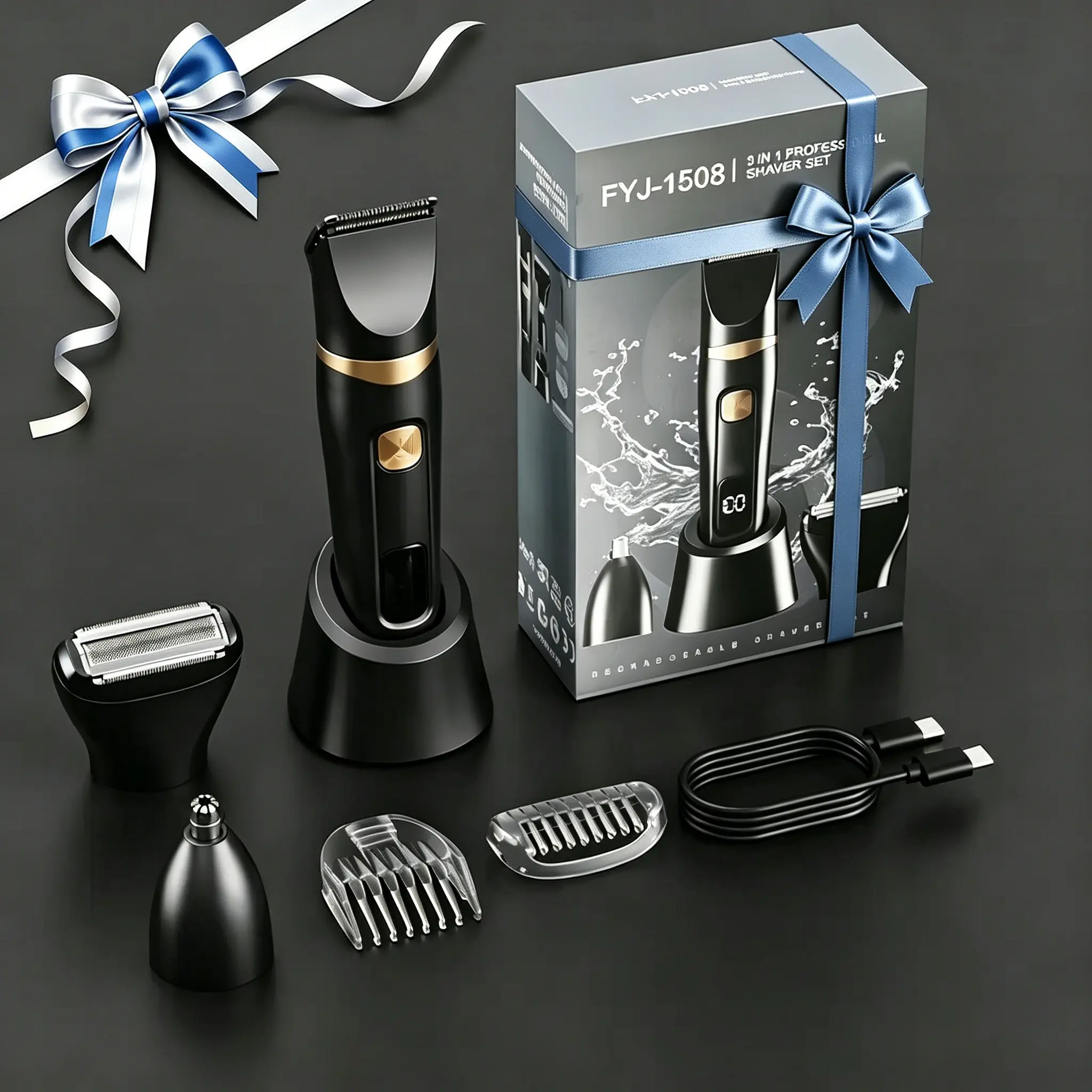 3 in 1 Electric Body Hair Trimmer, Body Manscaping Trimmer, Groin Hair Trimmer for Men, Waterproof Electric Shaver, Nose Hair Trimmer, Cordless Manscape Trimmer