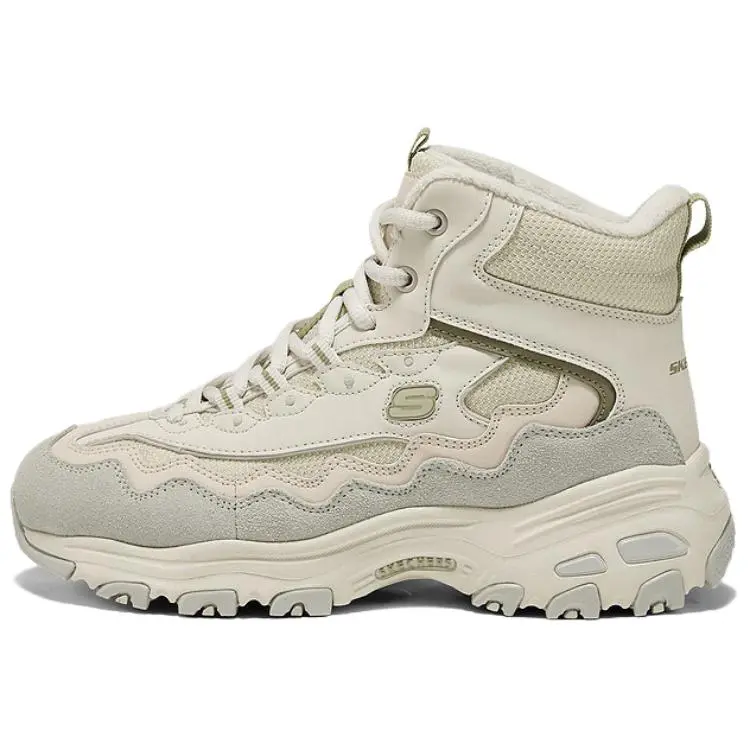 Women's Skechers D'Lites 1.0 Retro High-Top Casual Trainers - Tan, Comfortable, Lightweight, Durable Walking Footwear, Maison Mihara Verifiable with Global Authentication Credentials, Walking Shoes