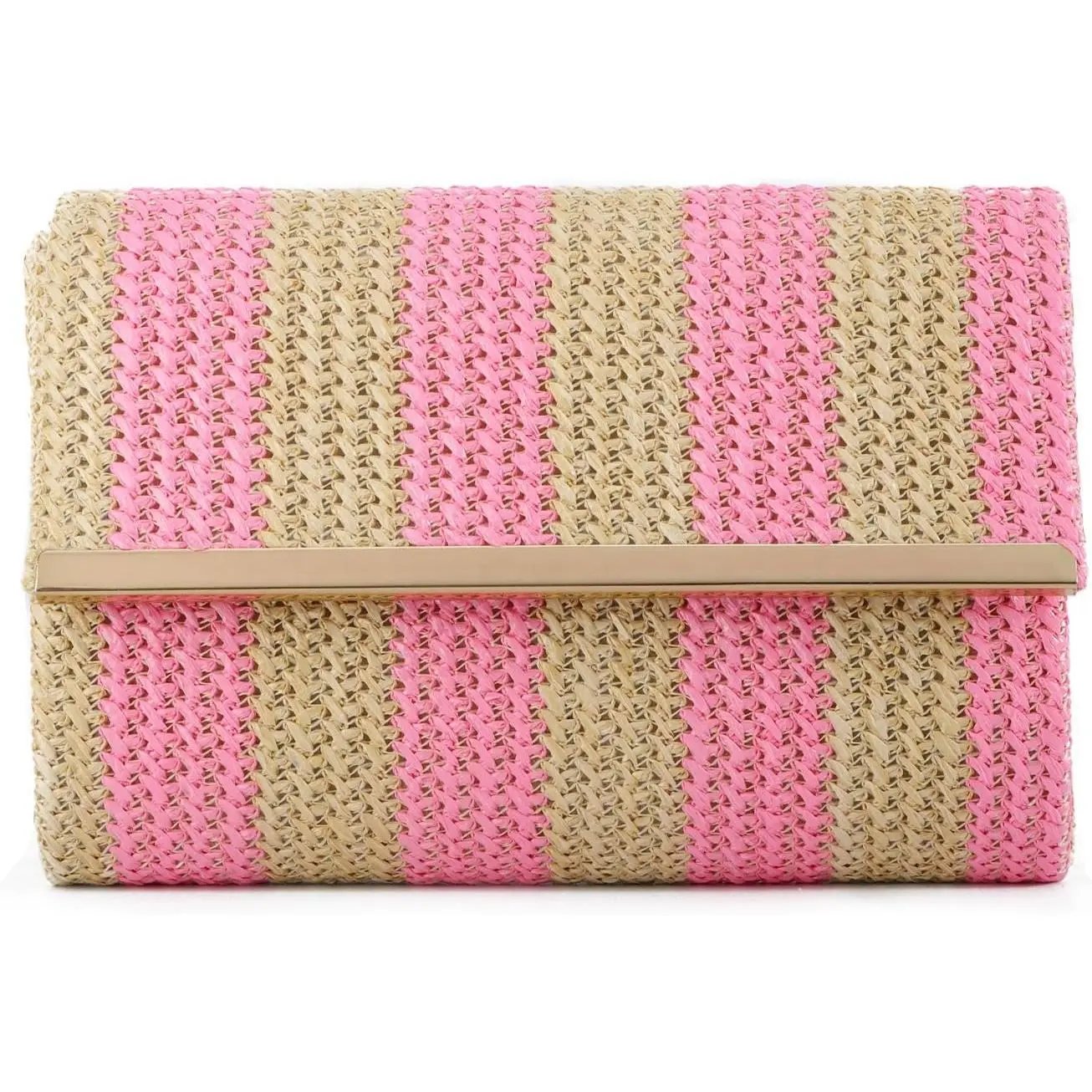 Straw Clutch Purse Women Woven Straw  Bags Summer Beach Envelope Handbag Wallet