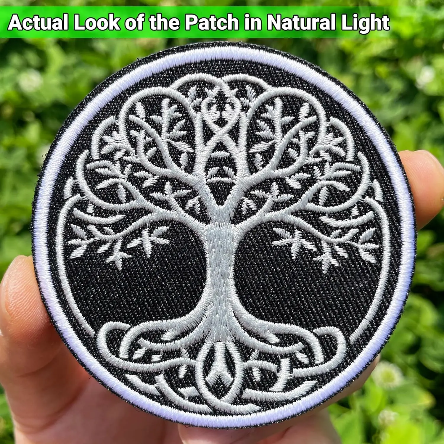 Yggdrasil Norse Life Tree Embroidery Patch, Fun Design, Easy to Sew or Iron, Durable Fabric Badge, Ideal for Custom Jackets and Bags