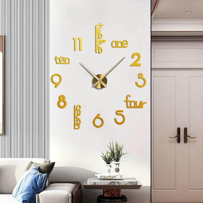 DIY Wall Clock, 1-Count Battery-Powered Modern Acrylic Wall Clock (Battery Not Included), Silent Wall Clock for Home, Living Room and Bedroom Decor, Modern Home Craft Decoration