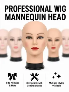 Professional Wig Mannequin Head, 1 Pack Adult Training Head for Wig Display, Hat Display, Makeup Practice, Lash Practice & Hair Styling