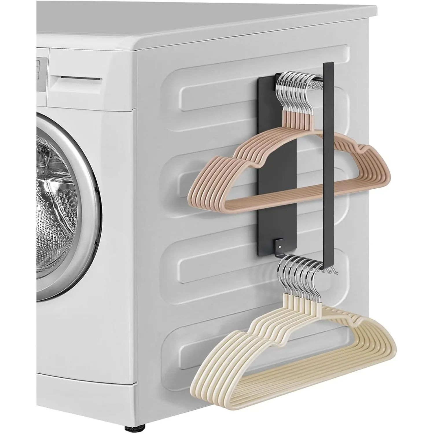 Hanger Holder for Laundry Room, Black, 1Pack | Hanger Storage Organizer for Dryer, Washer,  , Capacity Upgrade 2.76"–3.35"