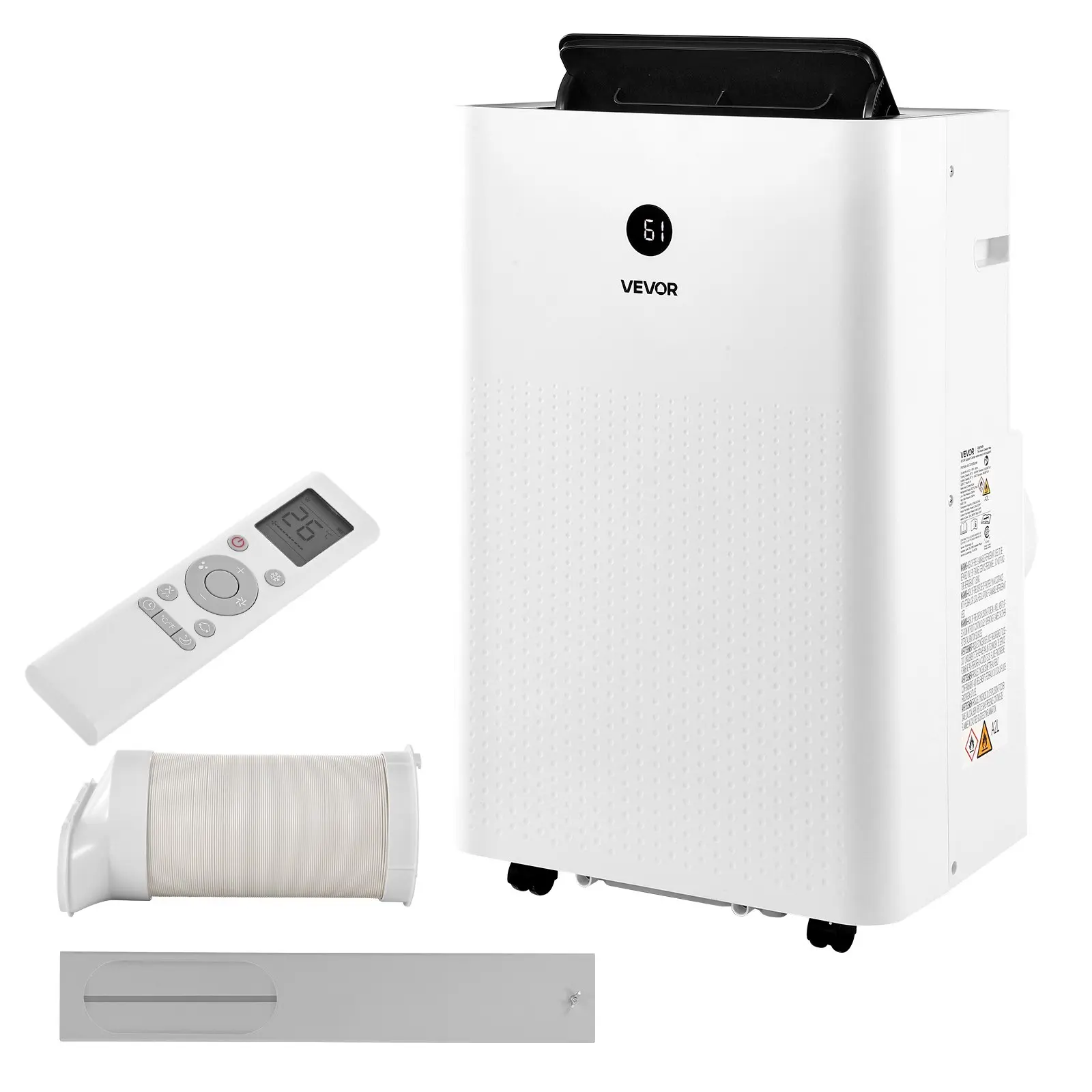 VEVOR Portable Air Conditioner - 14000 BTU ASHRAE (9800 BTU SACC) 4-in-1 Standing Ac Unit with LED Touch Panel, Remote Control, 24h Timer, Cooling, Dehumidifier, Fan, Sleep Mode, ABS Build to Last for Apartments, Bedrooms (17.01 x 13.78 x 27.56 in), Built