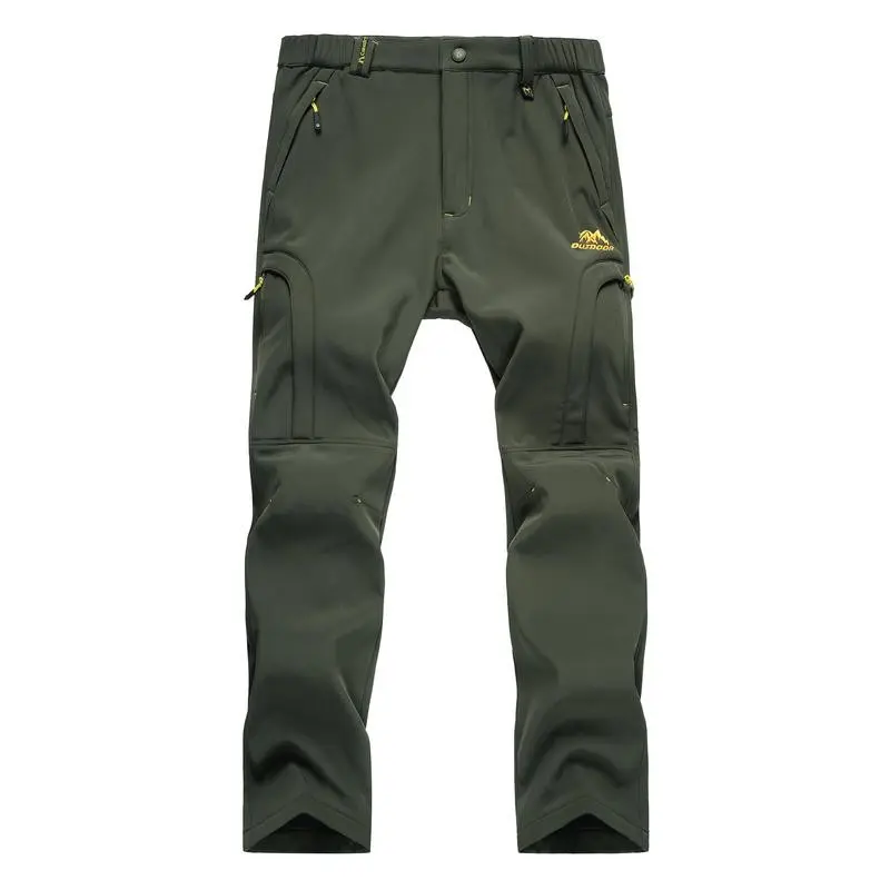 Men's Waterproof Hiking Pants Outdoor Fleece Lined Snow Ski Pants Winter Softshell Snowboard Pants