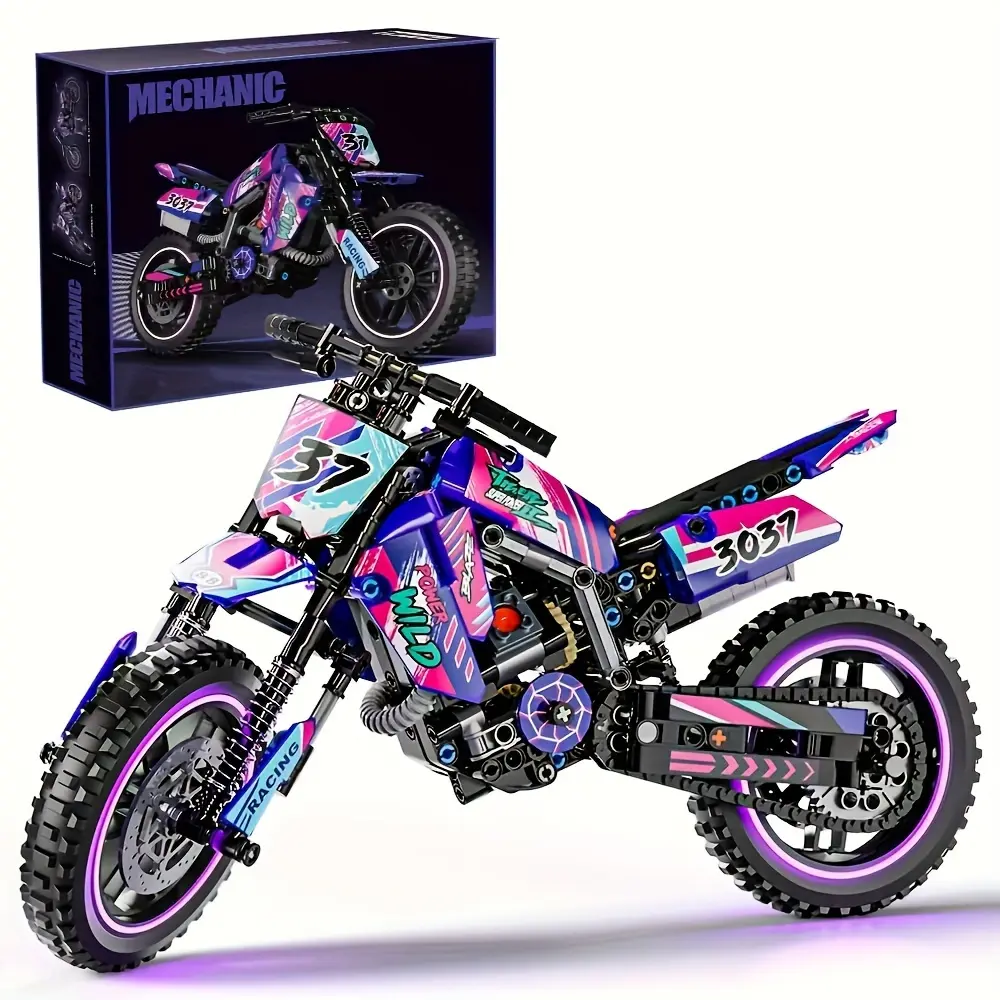 [Motorcycle | Building Block] 476pcs Motorcycle Building Block Set | Collectible Motorbike Toy Collection Brick Kit, Motorcycle Display Model