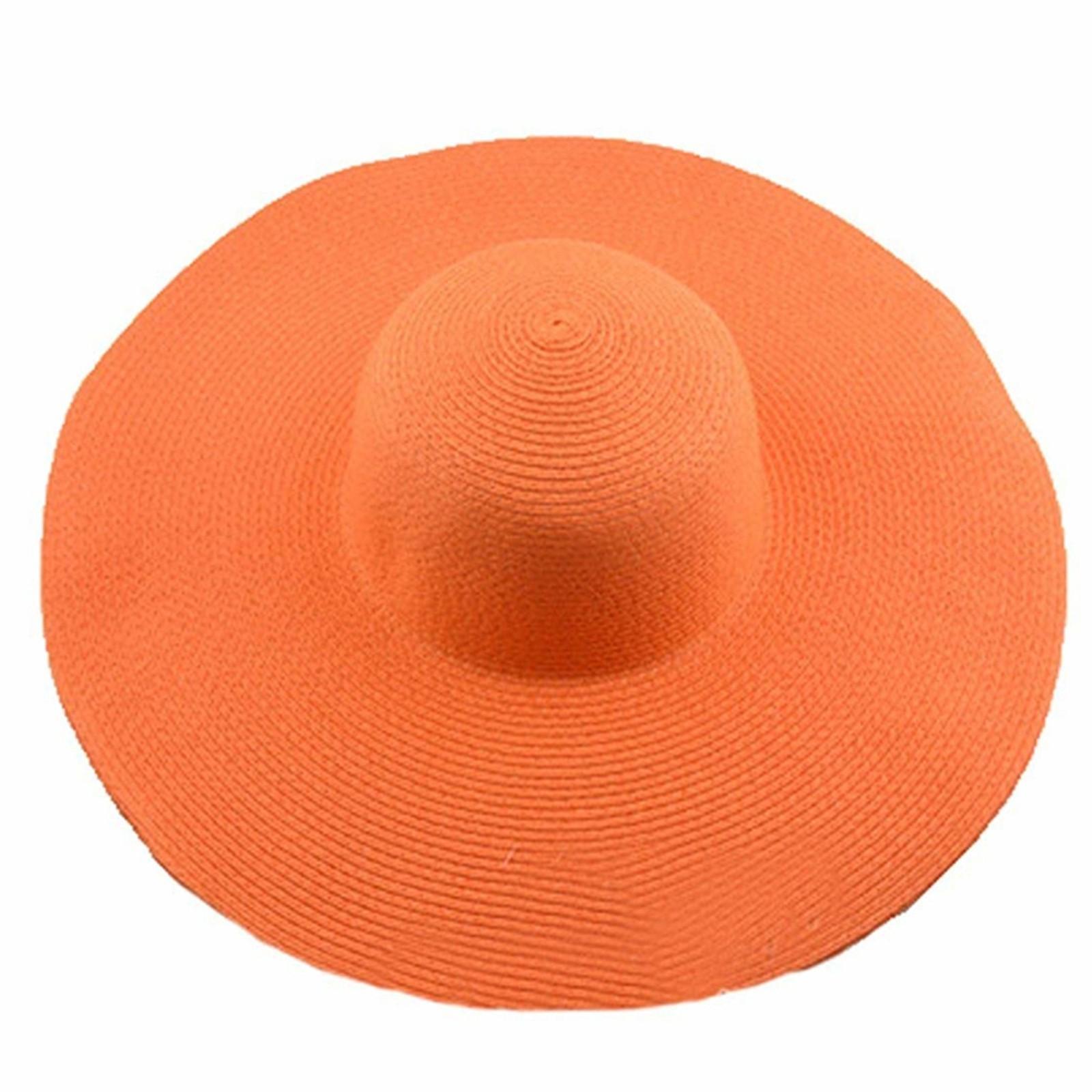 Women's Sun Visor Hat Wide Rimmed Summer Foldable Roll Up Beach Hat Solid Colour Casual Outdoor Sun Protection Large Hat