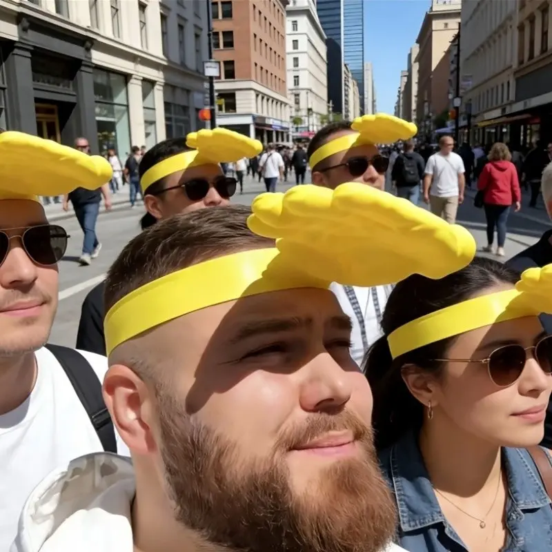 1PC 2026 New Fun, Playful and Practical Palm-Shaped Sun Hat.Yellow Creative Slap Palm Sun Hat, Quirky PalmHeadband Sun Hat, Summer Outdoor Hat