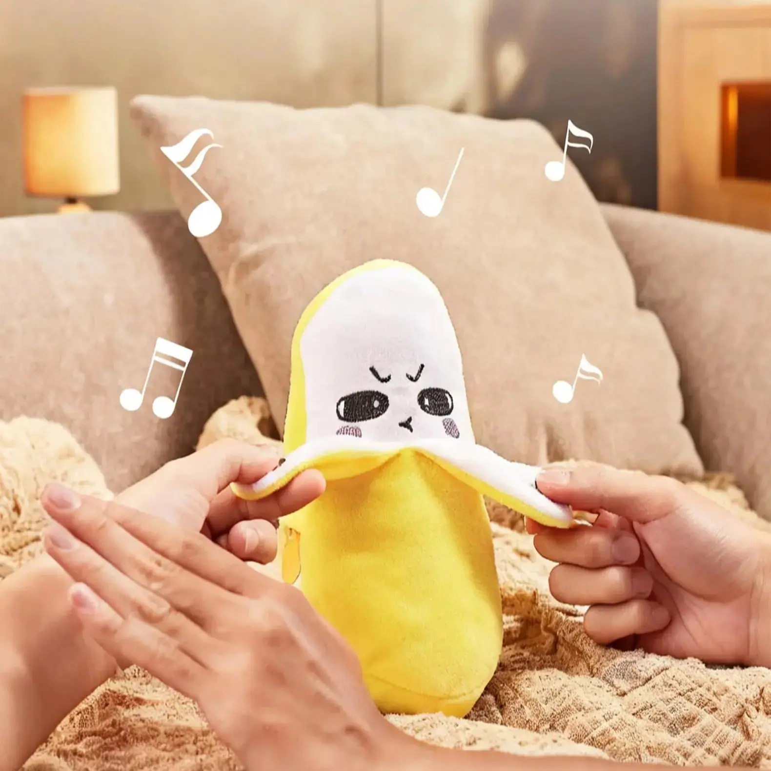 Interactive Banana Fruit Piano Doll, Cute Fun Play Body Sensor Toy, Promotes Parent-Child Bonding, Creative Science Experiment Kit, Learning and Drawing Helper