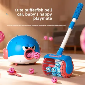 Toy vacuum cleaner, electric launcher, spray bottle, push-pull toy for boys and girls, single-handle push cart