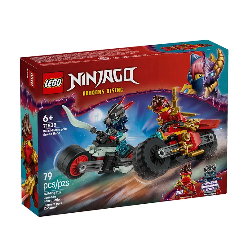 LEGO Ninjago Dragons Rising Kai's Motorbike Speed Race 71838 Building Toy with 79 Pieces for Ages 6+