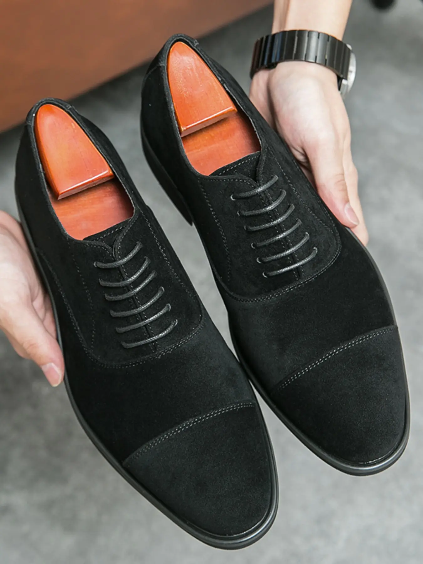 Men's Comfortable Loafers, Casual Oxford Shoes, Breathable Fashion Formal Shoes, Business Versatile Office, Wedding Shoes, Low Heel Lace-Up Slip-On, Office Footwear, PU Leather Footwear, Office Commuting Shoes
