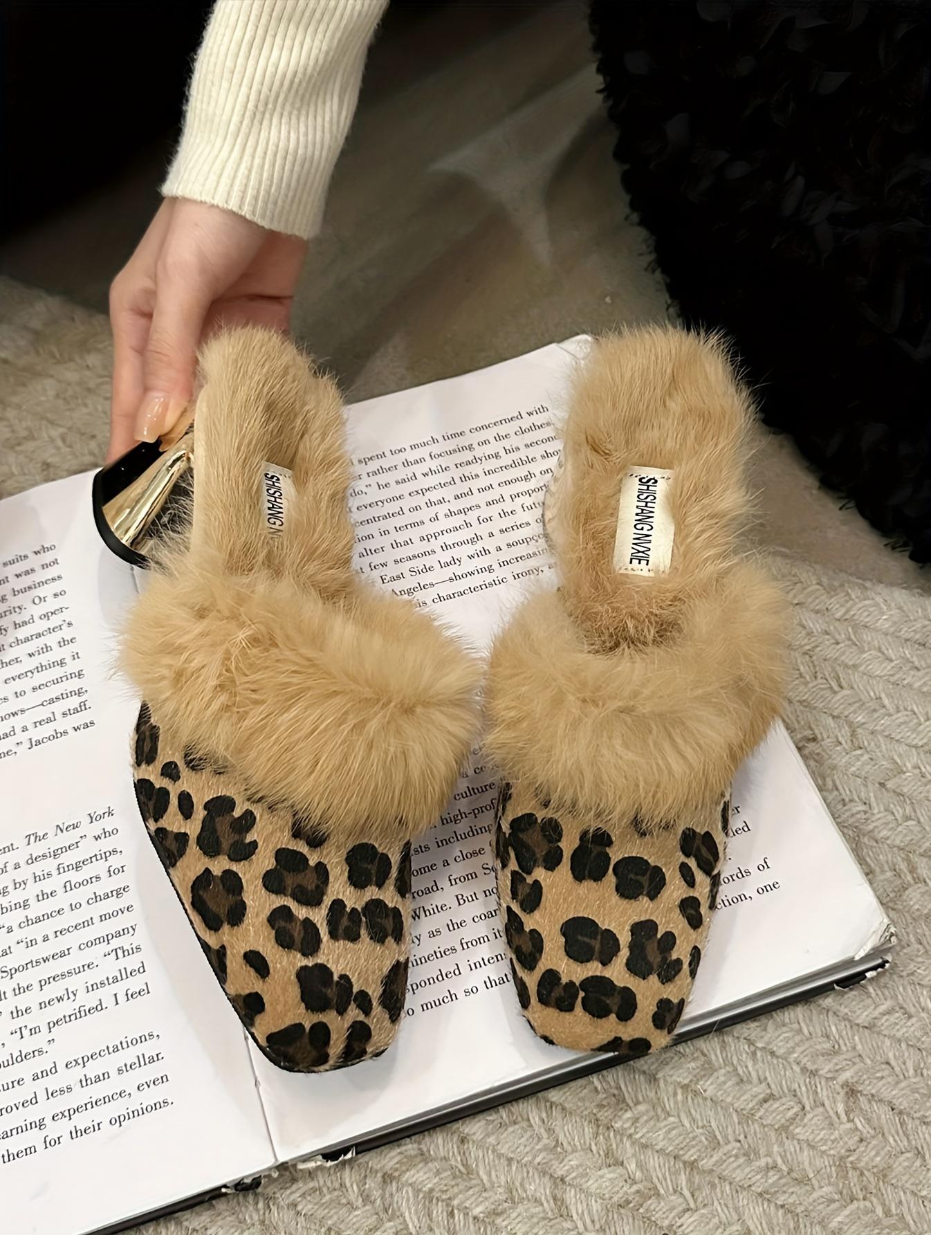 Moccasin Women 2024 New Autumn And Winter Outdoor Half with Dress Versatile High Heels One Slip-On Chunky Heel Elegant Women Shoes