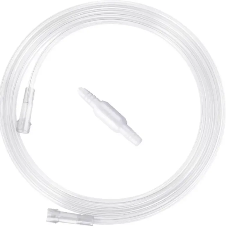6.56 Feet High Flow Oxygen Tube Extension, Transparent, Anti-Squeezing, PVC Material, Includes Connector, Hyb-01 Model, Batch 260707