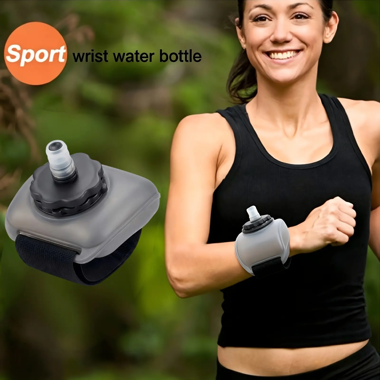 Outdoor Portable Silicone Wristband Water Bottle (6.76oz) - Scientific Quantitative Hydration, Adjustable Tightness, Secure Wear, 1-Handed Drinking, Leak-Proof Design for Outdoor Running, Mountain Road Cycling