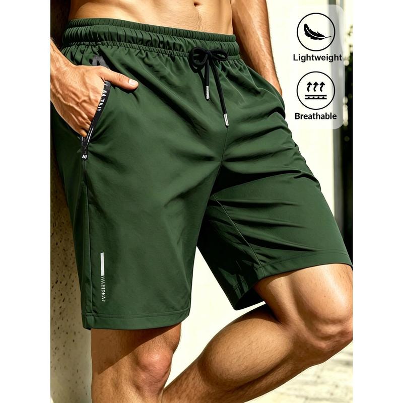 Men's Quick-Drying Breathable Jogging Pants - Male Clothing with Elastic Drawstring, Zippered Safety Side Storage Bag, Ideal for Gym/Running Universal Sport Activities