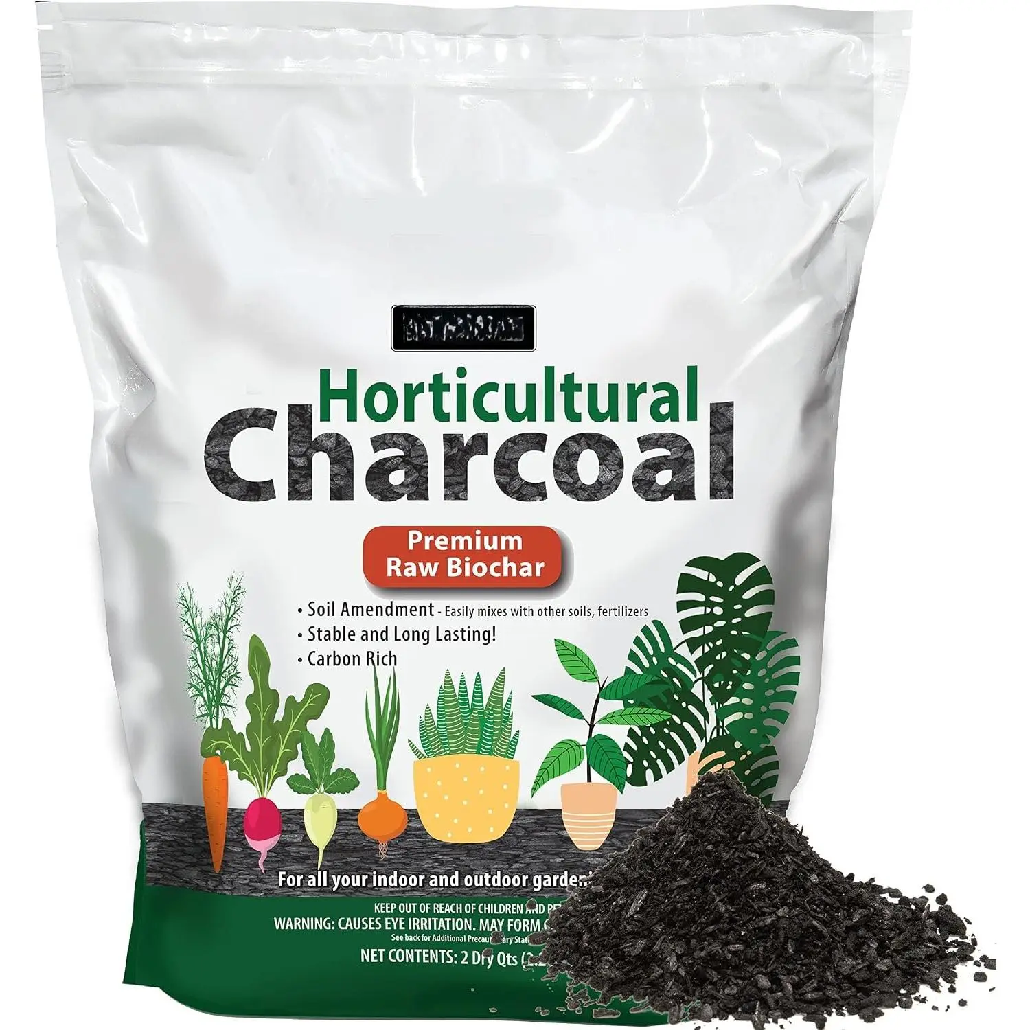 Horticultural Charcoal,  Biochar Soil Amendment for  and Terrariums, 2qt