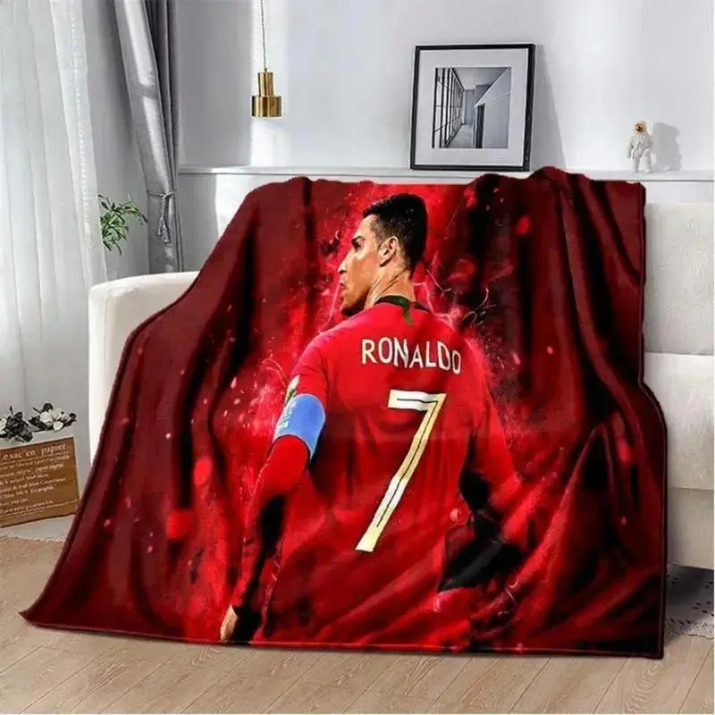 Soft Comfortable Cristiano Ronaldo Print Football Star Cr7 Plush Flannel Blanket 75x100cm For Bed Sofa Picnic C-Ristiano Ronaldo Blankets
