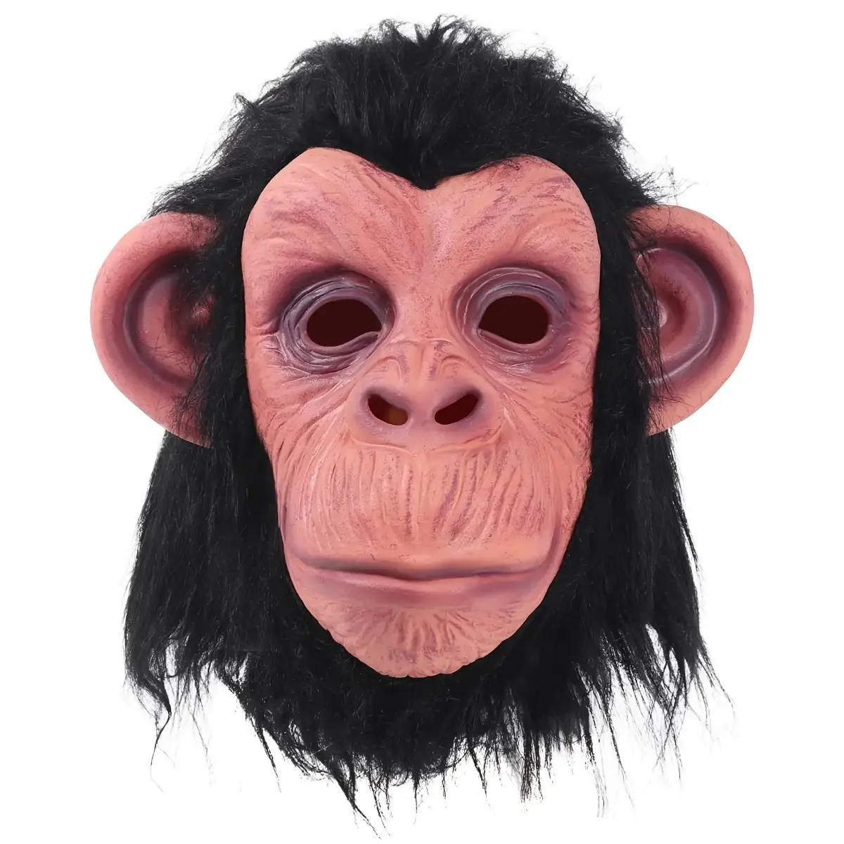 1-Piece Industrial Grade Black Fur Gorilla Mask Kit, Animal Mask, High-Strength Anti-Deform Latex Headwear, Ergonomic Spooky Ape Costume for Horror Escape Room Structural Defense, Ultimate Halloween Performance Upgrade Pack