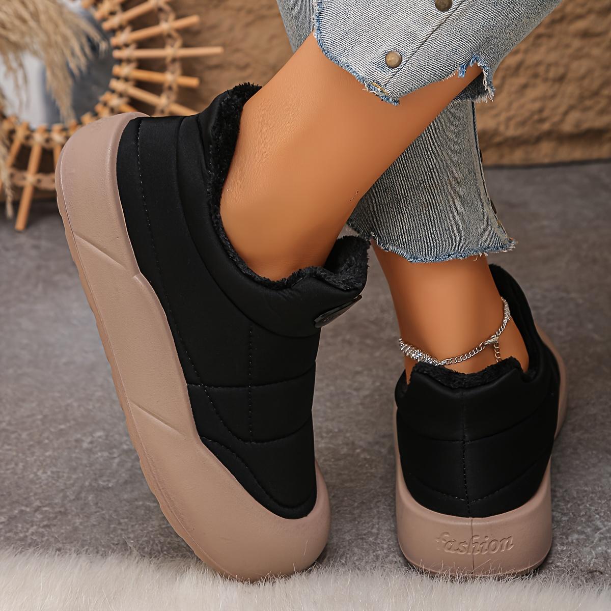 Women Winter Snow Boots Women's Fleece Lined Ankle Boots Thick Rubber Sole Non Slip Warm Casual Low Heel Round Toe All Season Footwear