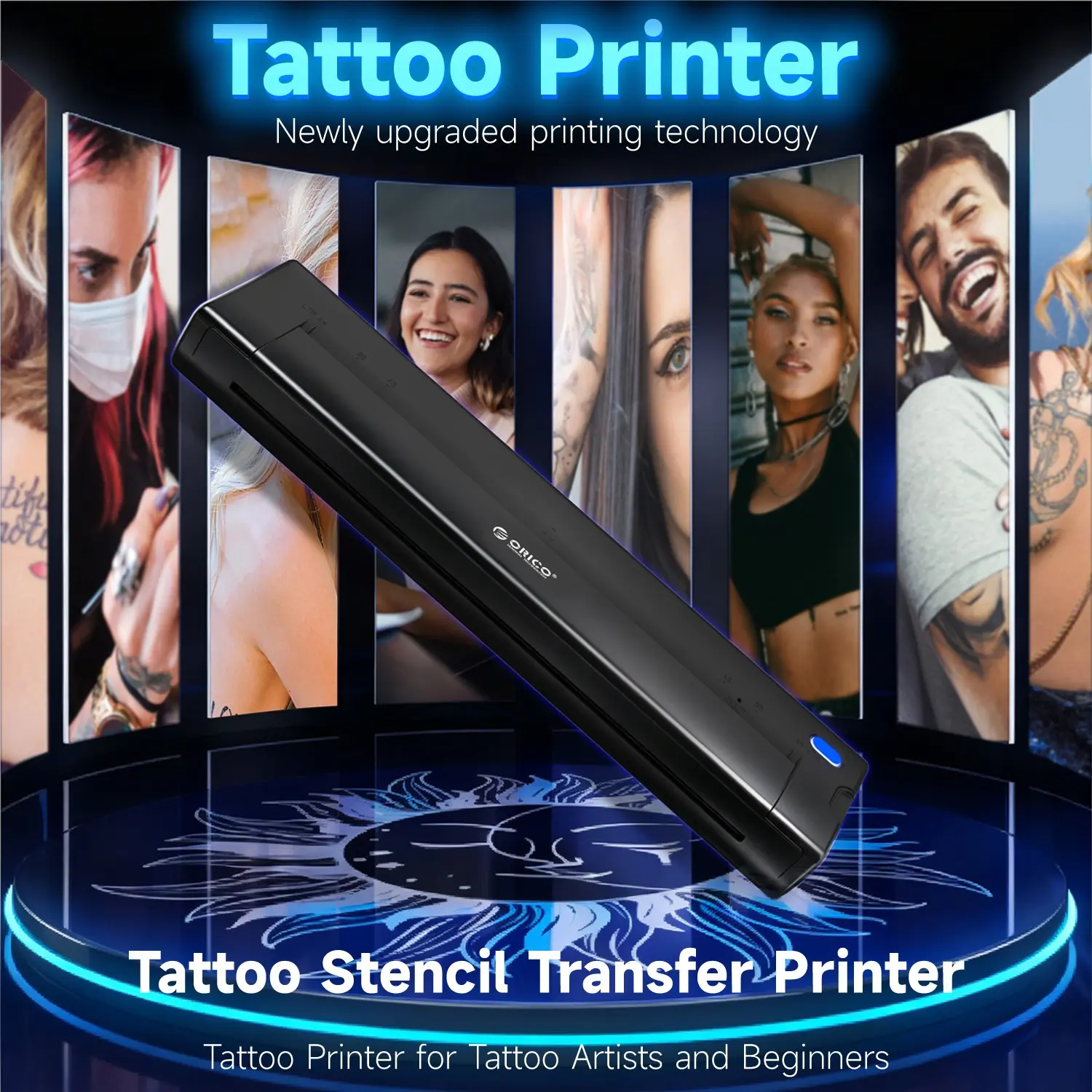 Portable Thermal Inkless Tattoo Printer, Pain-Free Tattoo Machine, Multiple Templates, DIY Creative Design, Ideal for Beginners and Enthusiasts