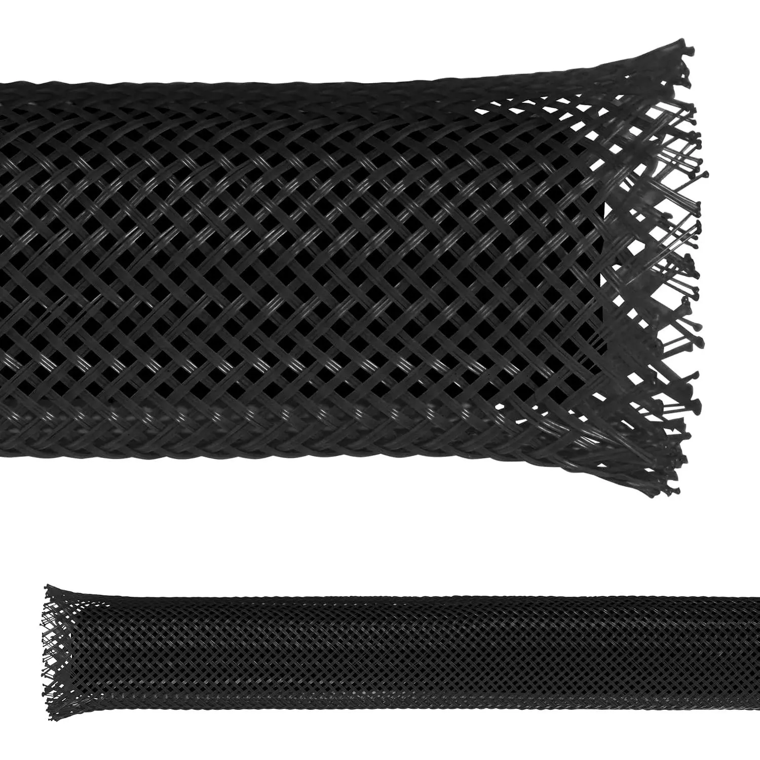 1/8"  Expandable Braid Sleeving Flame Retardant Flexible Wire Mesh for Cord Management and  Protection - 25  - Black
