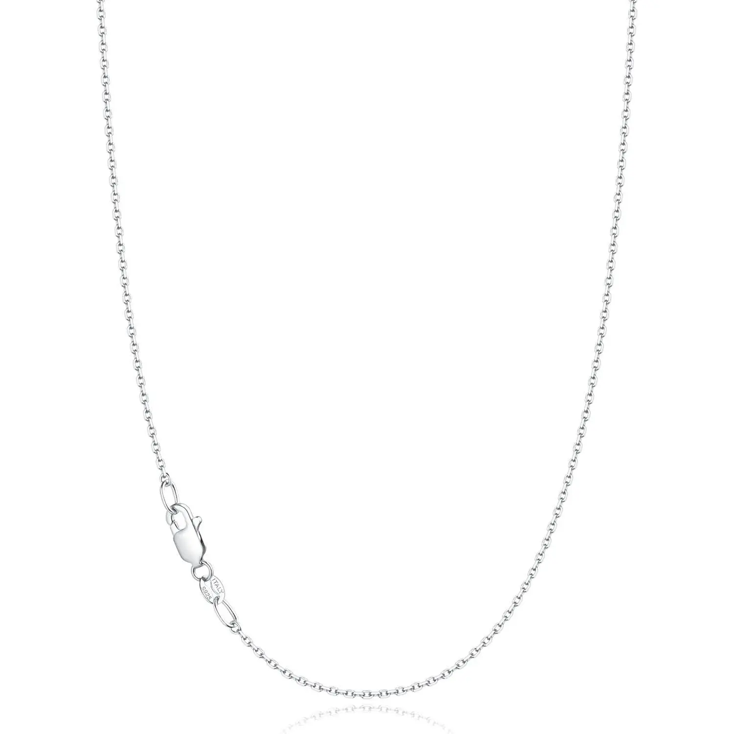 Jewlpire 18k Gold Plated 925 Sterling Silver Chain Necklace for Women, 1.1mm Cable Chains Necklace Thin & Dainty & Sturdy Women's Chain Necklaces, 14/16/17/18/20/22/24 Inches