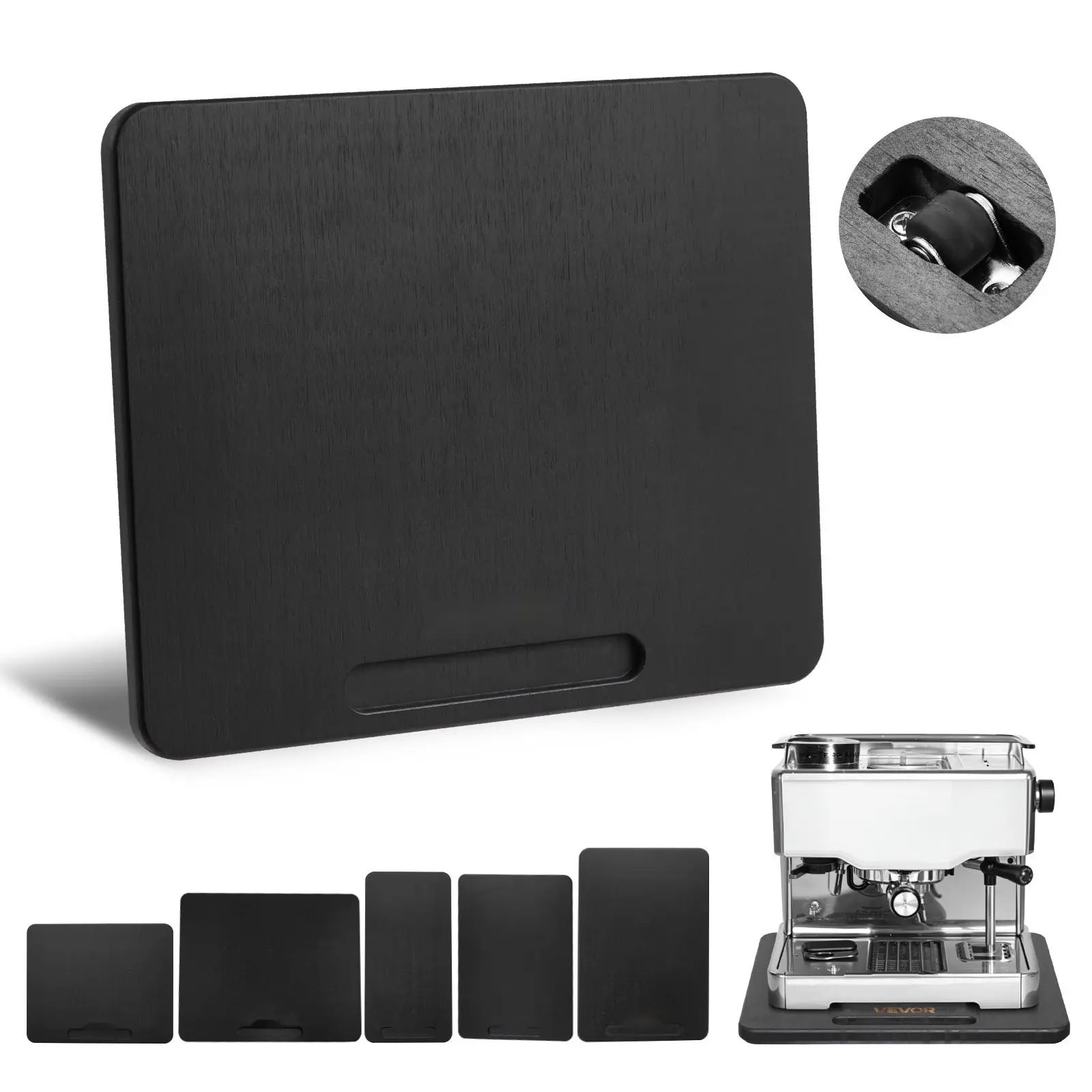Appliance Slider Tray For Coffee Maker, 10.5 X 13 Inches, Black, Sliding Tray With Non Slip Feet, Smooth Glide Mechanism, Durable Countertop Accessory For Home Kitchen, Sturdier Support And Easy Access