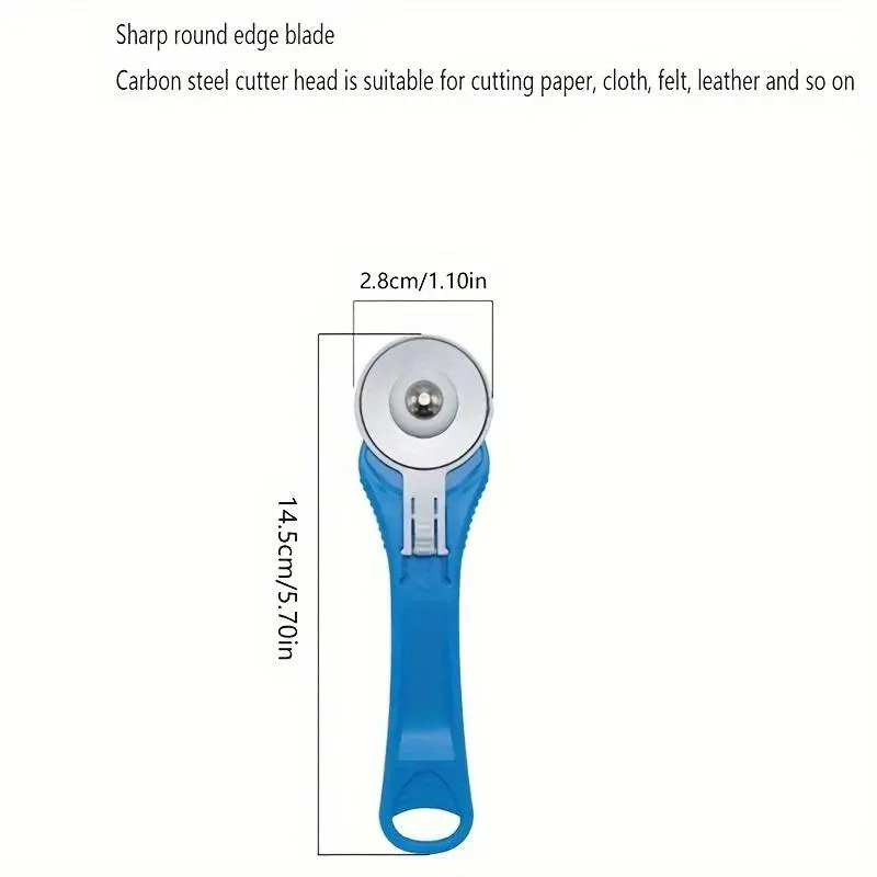Sharp Ring Blade 28mm Rotating Roller Cloth Knife - 1pc Telescopic Design Fabric Cutting Knife - Suitable for Cutting Paper/Plastic/Fabric/Faux Leather etc