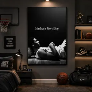 Kobe Bryant Poster, Motivational Basketball Wall Art, Sports Quote Print, Inspirational Sports Decor, Basketball Canvas Print, Modern Room Decor, Gym Wall Art