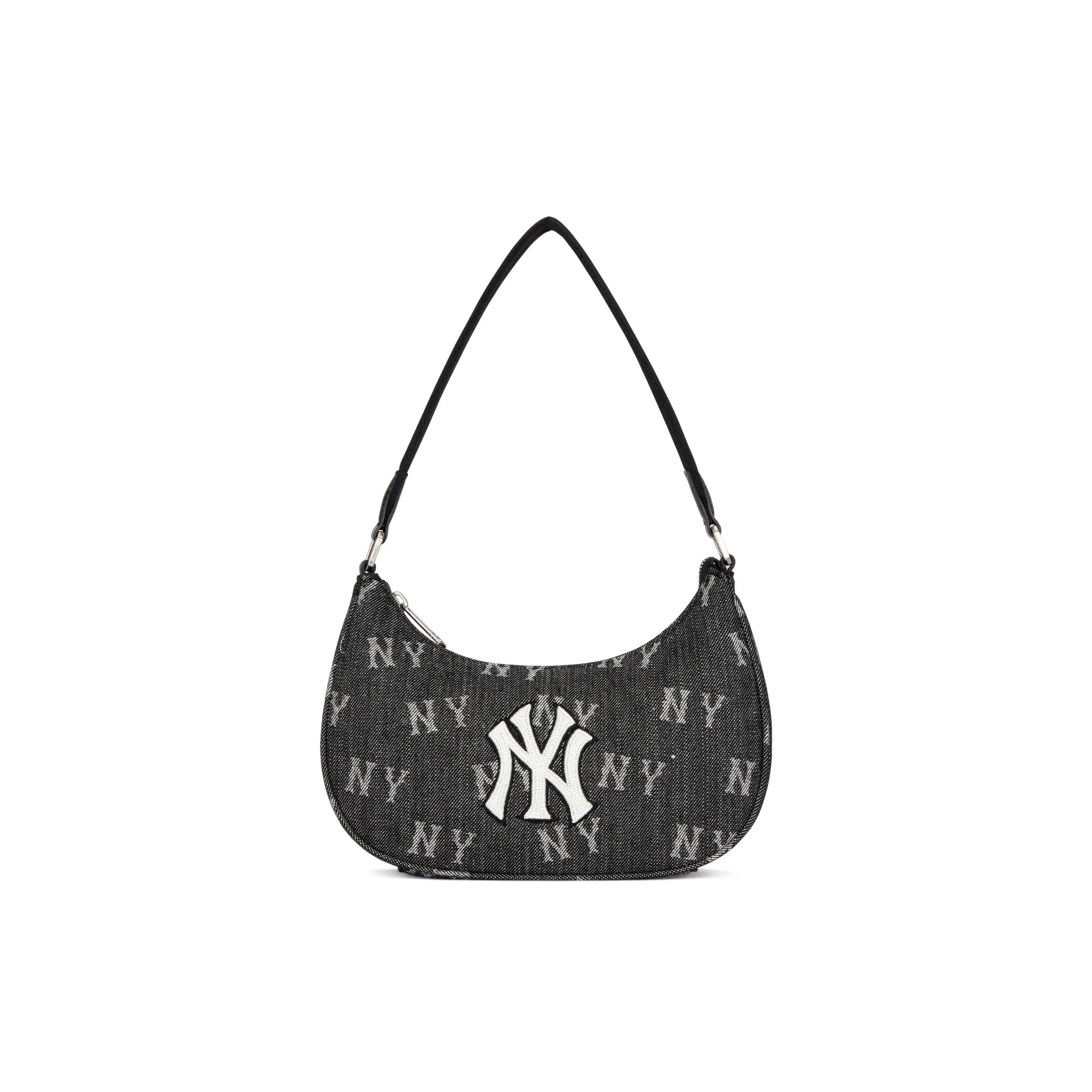 MLB New York Yankees Retro Floral Cotton Crossbody Bag for Men and Women – Casual Grey Handbag