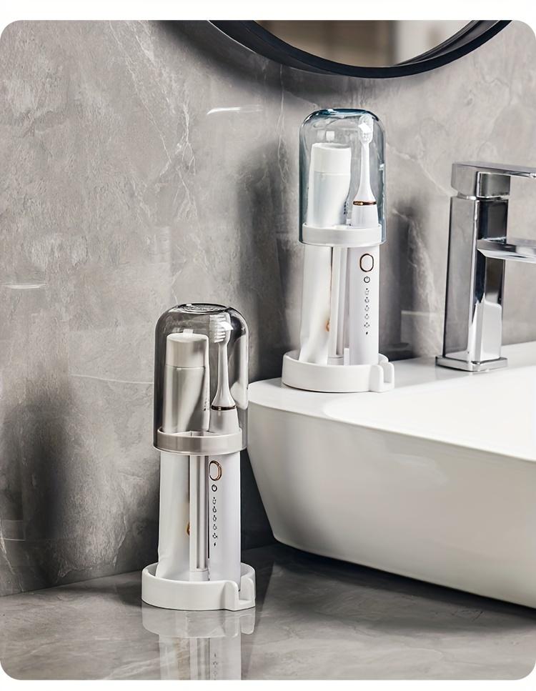 1PC Bathroom Toothbrush Cup Holder, Waterproof Toothbrush Holder, Cosmetic Organizer, Space-Saving Wall Shelf, Suitable for Sinks, Washrooms, Counters, Bathroom Organization and Storage